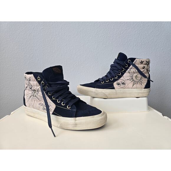 Vans Sk8-Hi 9W Celestial Tattoo Art High Tops Indie Y2K Grunge Vibes Witchy - Picture 1 of 10